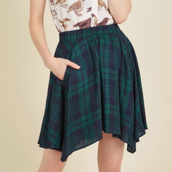 Modcloth Dresses & Skirts - Modcloth Get Your Foot In The Dorm Plaid Skirt